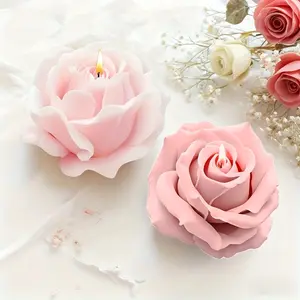2-piece candle mold set, romantic 3D rose silicone candle mold - reusable flower shaped mold, suitable for making aromatherapy wax, Scented Wax Melts, handmade soap, resin - birthday, Valentine's Day, wedding, Christmas gifts