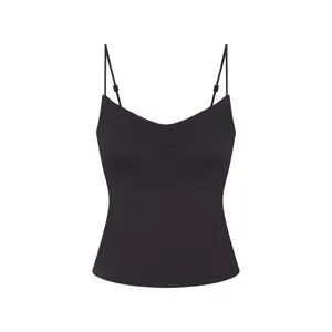 NikeSKIMS MATTE SHIRRED FRONT TANK | OBSIDIAN