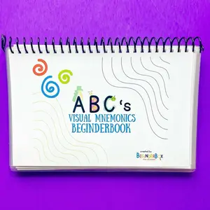 BeginderBook ABC's Visual Mnemonics Flip Book - Laminated 5x7" Preschool Alphabet Tool for Early Literacy & Fun Learning Materials Home Classroom