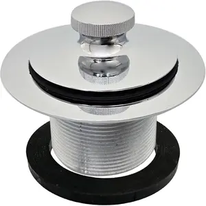 1-1/4" NPSM (1-5/8"-16 UNC-2A) Fine Thread Twist & Close Bath Drain Plug, Polished Chrome, 79438CP-F