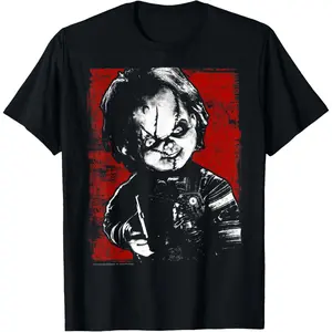 Men's Short Sleeve Leisurely Top Child's Play Chucky Distressed T-Shirt