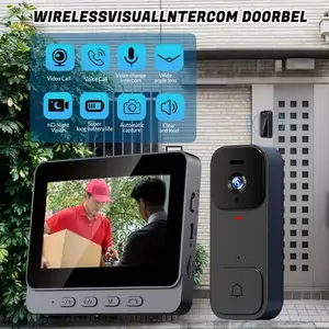 X7 Smart Video Doorbell, 4.3 Inch Color Screen, HD Video Intercom, Long Battery Life, No Internet Needed, Two-Way Audio, Home Use