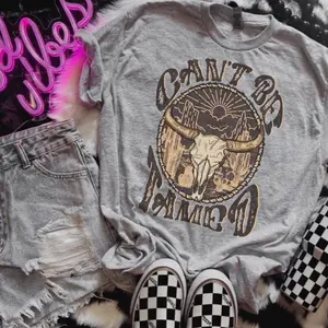 Can’t Be Tamed Bleached Shirt - Ash Grey - Western