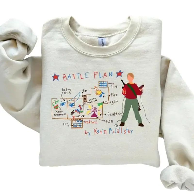 Battle Plan Shirt, Home Alone Sweatshirt, Kevin Mccallister Shirt, 90s Christmas Movie Sweater, Christmas Movie Family Sweatshirt