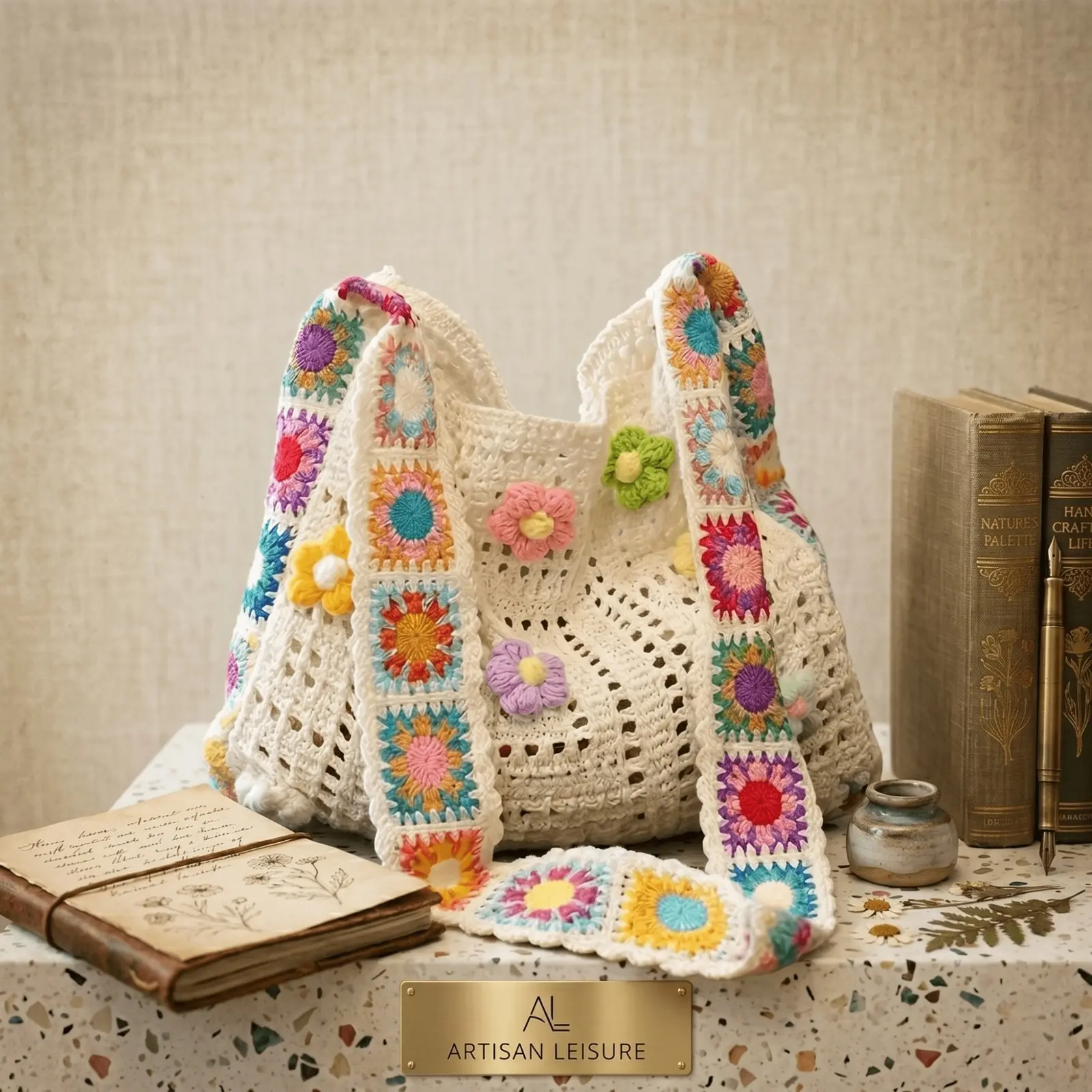 Women's Retro Floral Patchwork Messenger Bag - Boho Crossbody Shoulder Tote, Hand-Washable Lightweight Casual Purse, Ideal for Daily Use & Outdoor Activities