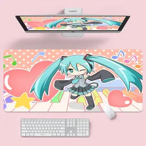 Hatsune Miku Mouse Pad, Kawaii Anime Vocaloid Desk Mat, XXL Gaming Desk Mat, Aesthetic Japanese Desk Decor, Gift for Otaku