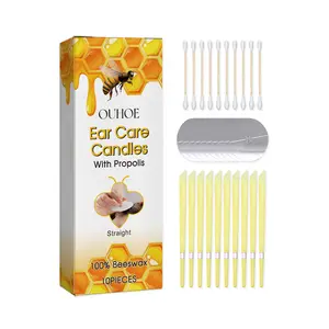 OUHOE Ear Candling Set 2pcs Honey Beeswax for Gentle Ear Cleaning Aromatherapy Ear Care for Home Use