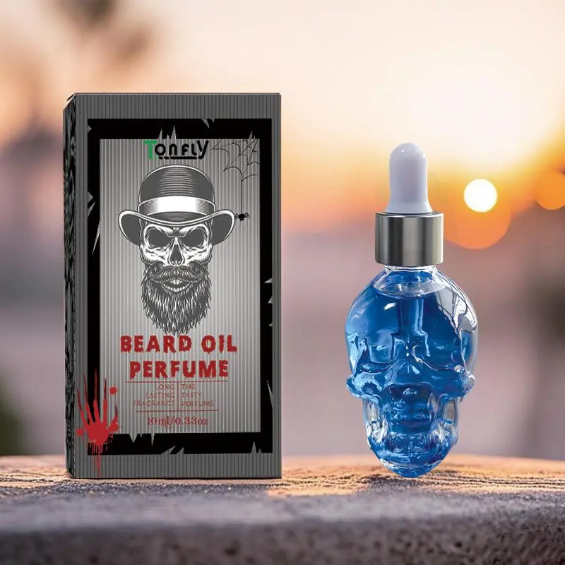 Men's Beard Oil Perfume, 1 Box Compact Portable Long Lasting Moisturizing Hydration Beard Oil, for Personal Care, Daily Use for Men, Halloween, Beard Grooming, Beard Maintenance