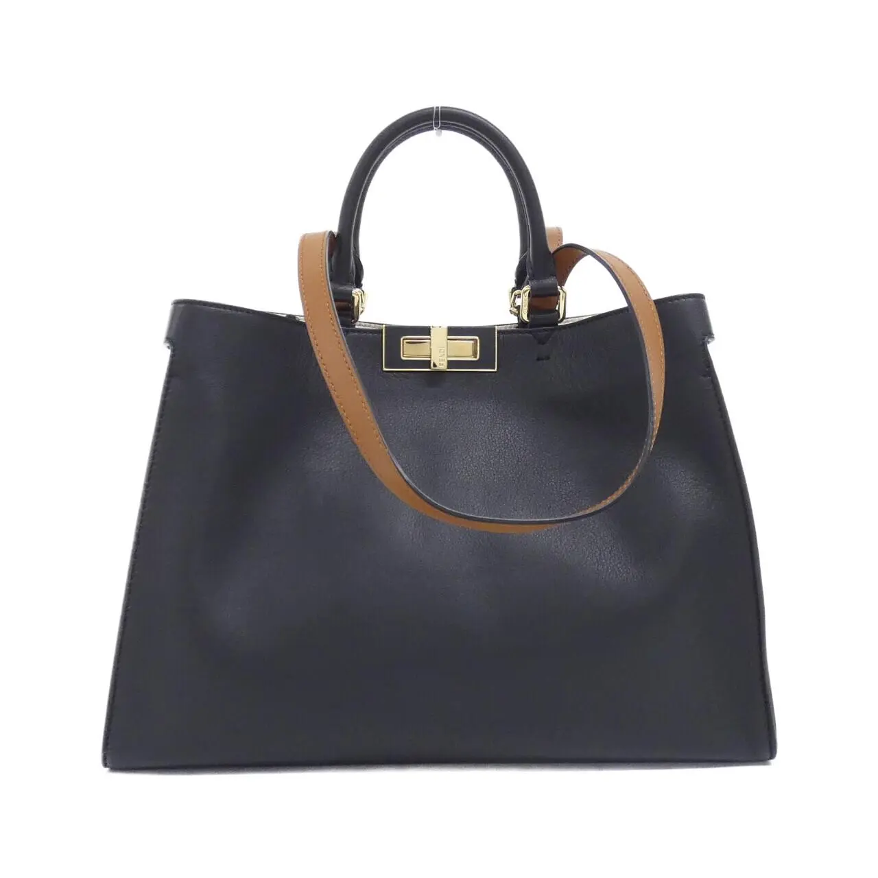 Pre-owned FENDI Calfskin Tote Bags Peekaboo X Tote Calf Handbag