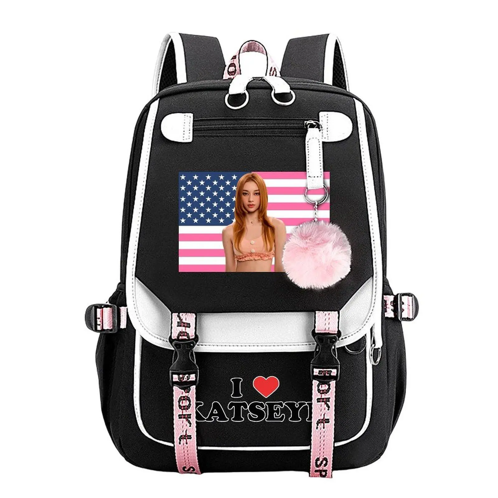 Megan Katseye Unisex Large Size Back to School Backpack, Youth Laptop Bookbag with Large Capacity, Ideal Birthday Gift for Teens Students