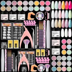 Acrylic Nail Kit for Beginners with Everything Nails Kit Acrylic Set Glitter Decoration Powder Rhinestones Professional Manicure Kit at Home Gift for Women