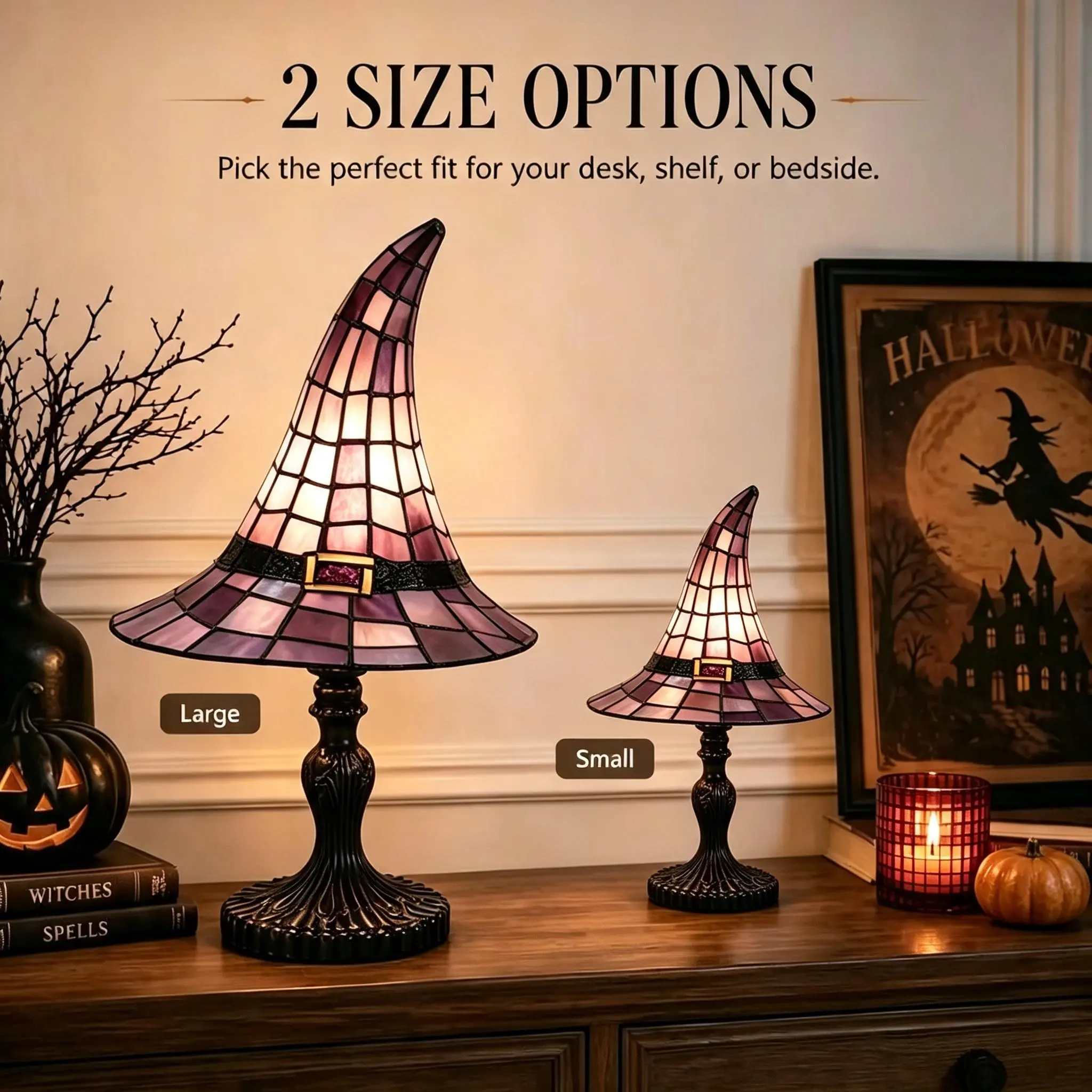Retro Witch Hat Table Lamp - USB-Powered, Adjustable, Energy-Saving, Artistic, Creative Desk Lamp, Nostalgic Halloween Decor, Indoor Decorative Light, Decorative Atmosphere Lighting, Bedroom Decor, Festive Gift