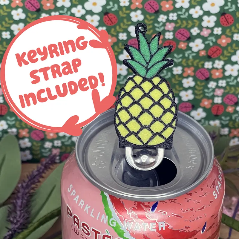 Tab Buddies Pineapple! Cute Soda can tab opener - assistive adaptive hand therapy tech device equipment for opening cans; great pain relief hack for arthritis, EDS Kitchen Utensils Tropical