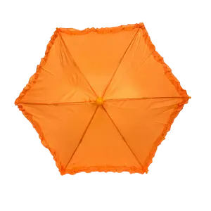 Orange Umbrella with Ruffle 14.5" (Each)