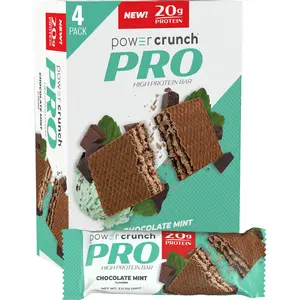 Power Crunch PRO Protein Wafer Bars, High Protein Snacks with Delicious Taste, Chocolate Mint, 2.0 Ounce (4 Count)