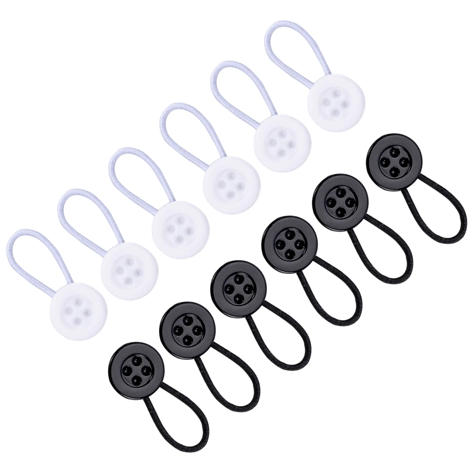 12 Counts Comfy Clothiers Unisex Comfy Deluxe Collar Extenders, Effortless to Attach and Use, Buttons Blend with Shirt Design, Expand Tight Neck for Comfort (White & Black Buttons)