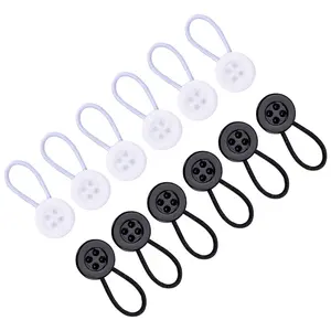 12 Counts Comfy Clothiers Unisex Comfy Deluxe Collar Extenders, Effortless to Attach and Use, Buttons Blend with Shirt Design, Expand Tight Neck for Comfort (White & Black Buttons)