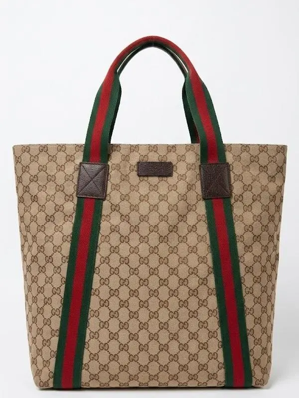 Pre-owned GUCCI Canvas Tote Bags GG Web Stripe Tote Bag 4000027141324