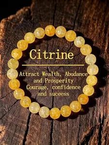 Natural Crystal Bracelet, Citrine Bracelet, Attracts Wealth Prosperity, Elegant High-End Jewelry, Exquisite Healing Crystal, Perfect Gift