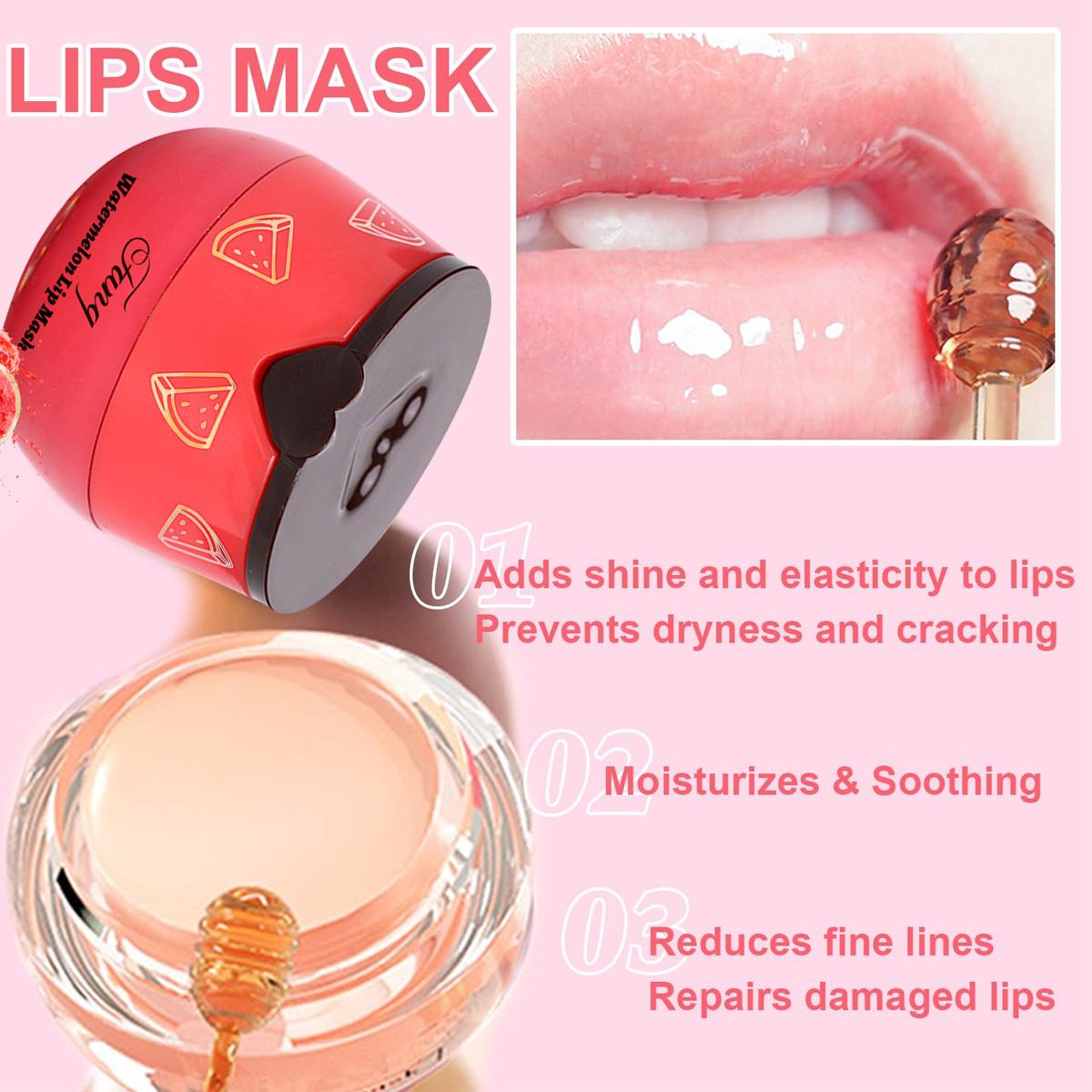 Watermelon Overnight Hydrating Lip Mask for Dry & Cracked Lips，Daily Skincare Product, Lip Plumper