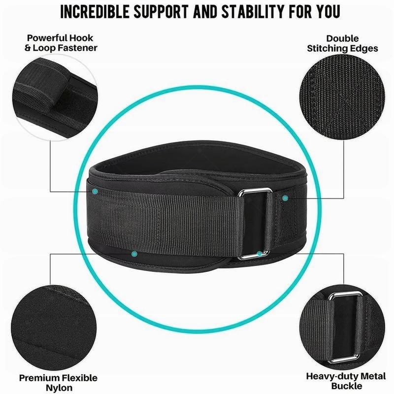 Trainer with Lumbar Support Women's sweat waist trainer belt elastic waistband commercial gym Trimmer Belt for Fitness Waist Premium Adjustable Weight Lifting Belt with Double D-ring Buckle for Squats Dumbbell & Barbell Fitness Gym Essential Muscle Traini