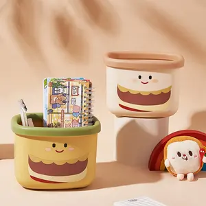 Cute Cartoon Burger Desktop Trash Can