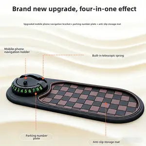 Car Anti-Slip Mat Parking Sign Holder, Dashboard Fixed Sticker, Car Decorative Item, Move Car Phone Number Placement Pad, Car Accessory
