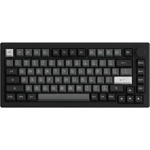 5075B Plus Mechanical Keyboard 75% Percent RGB Hot-swappable Creamy Keyboard with Knob, Black &  Theme with PBT Double Shot ASA Profile Keycaps V3 Creamy Yellow Pro