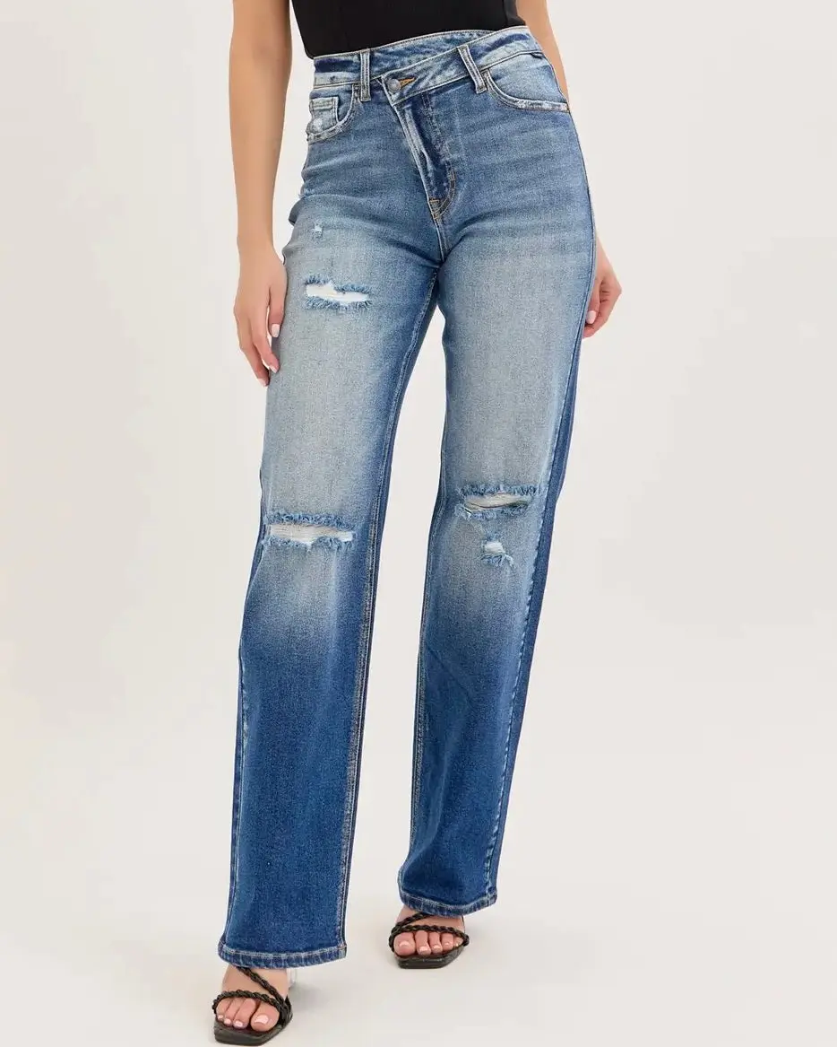 Mason High Waist Dad Jeans (Dk Denim) Mason High Waist Dad Jeans (Dk Denim)