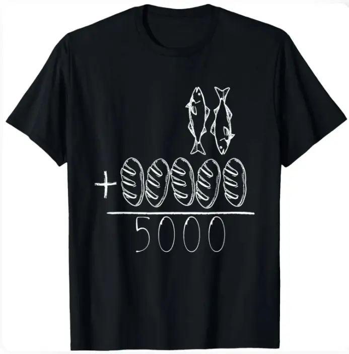 Women's Oversized Crew Neck Cotton Short-Sleeve T-Shirt - 100% Cotton, Summer Cool, Comfortable, Stylish Minimalistic Streetwear, Front Fish+Bread+Math Equation Simple Line Art Graphic, Unisex Top