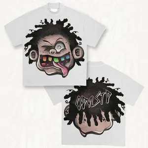 Y2k Monster Gray Printed Oversized Tshirt Casual Classic Unisex, Unisex Cotton Graphic T-Shirt, Y2k Streetwear T Shirt