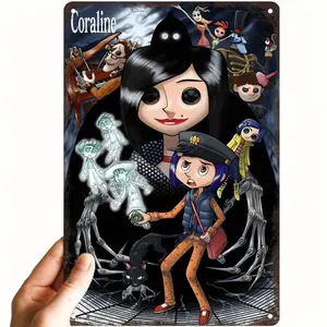 Coraline Vintage Art Aluminum Painting Sign, Suitable for Home, Bar, Cafe, Bedroom, Unique Gift Idea, Vibrant 2D Wall Art Decoration Ornaments Artistic