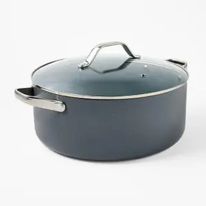 12" 2pc Aluminum Ceramic Wide Stock Pan Dark Gray - Figmint