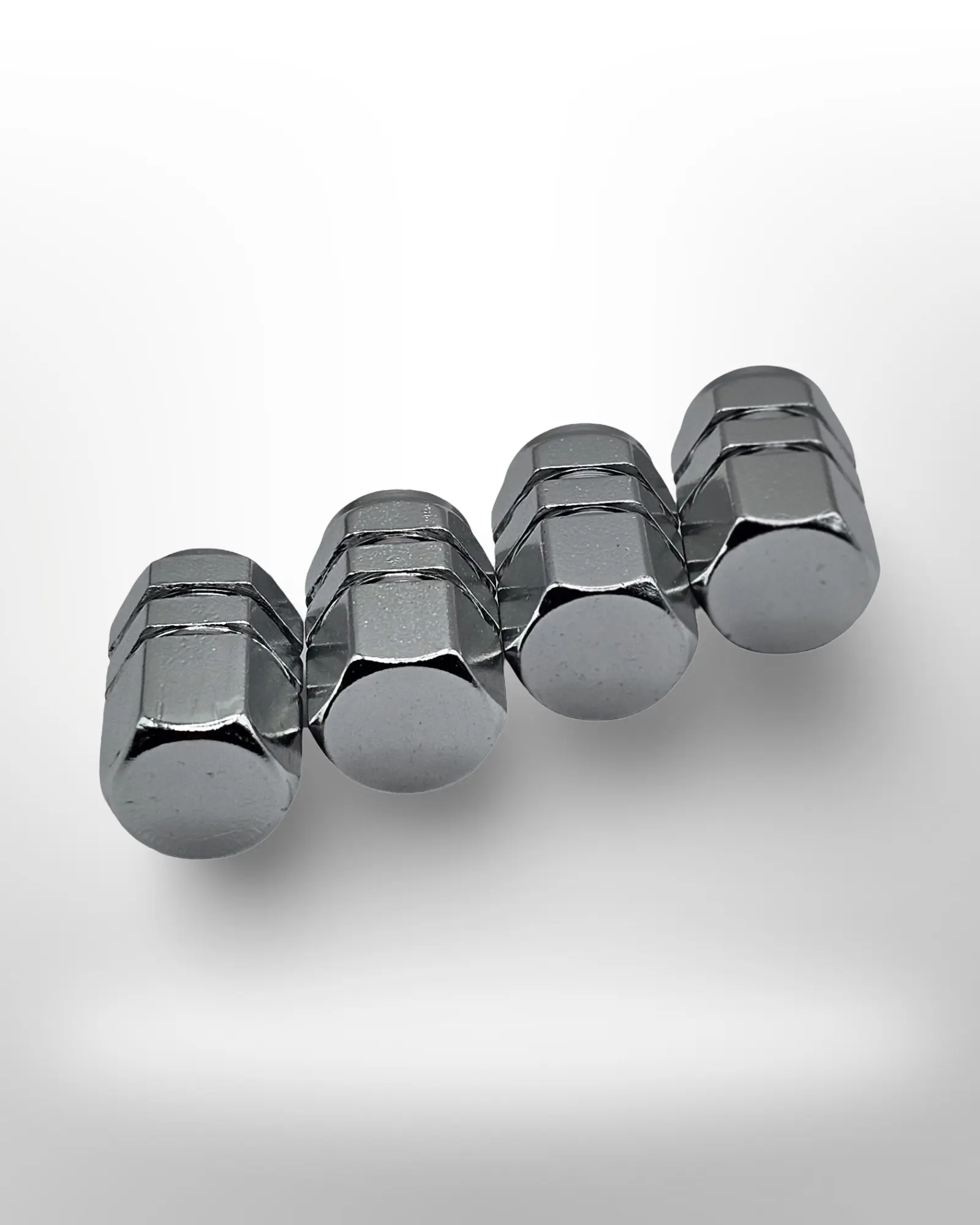Tire Valve stem cap / 6 sided - Silver - Aluminum Alloy Hexagon