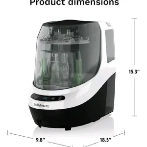 Baby Brezza Bottle Washer Pro - All in One Machine for Cleaning Baby Essentials like Bottles & Pump Parts - Sterilizer & Dryer Appliance