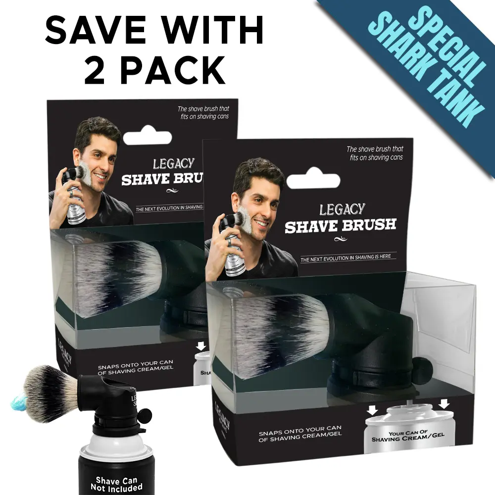 Legacy Shave Brush Shark Tank Special <br>(2-Pack) (Shave Cans Not Included)</br>