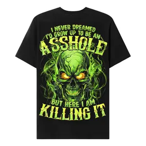 Chaosmoda Generation X I Never Dreamed I'd Grow Up To Be An Assh*le Custom Year Skull T-shirt