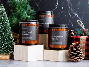 Christmas Candle | Holiday Soy Candle | Winter Scented Candles: Christmas Tree, Peppermint, Gingerbread | Clean Non-Toxic Host Gift