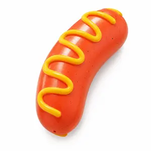 Squeaky Hot Dog Dog Toy - Durable, Floating Chew Toy for All Sizes, Perfect for Fetch, Water Play & Boredom Relief