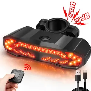 Smart Bike Tail Light, Bike Rear Light, Waterproof Bicycle Lights Brake Light Taillight for Mountain Road Bike Night Riding(with Turn Signals,Irregular Remote), Rechargeable Bicycle Light