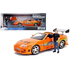 Jada 1:24 Brian’s 1995 Toyota Supra (Orange) with Brian Figure – Fast & Furious