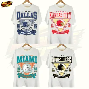 All 32 Teams Vintage Football Fan T-Shirt White Collection - Sports Apparel - Custom Team Every Football City Menswear Top