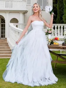 Women's Lace Strapless Maxi Dress, Formal Elegant Chic Contrast Mesh Design, Sleeveless Slim-Fitting, Formal Wear Womenswear, Perfect for Evening Parties, Weddings, High-End Events