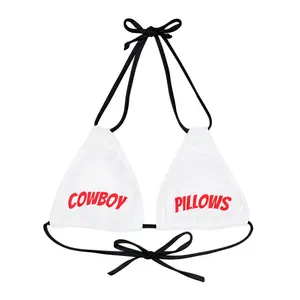 Strappy Triangle Bikini Top (AOP)