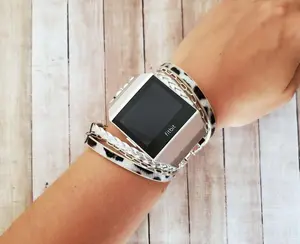Leopard Print Silver Chain Bracelet for Fitbit Ionic