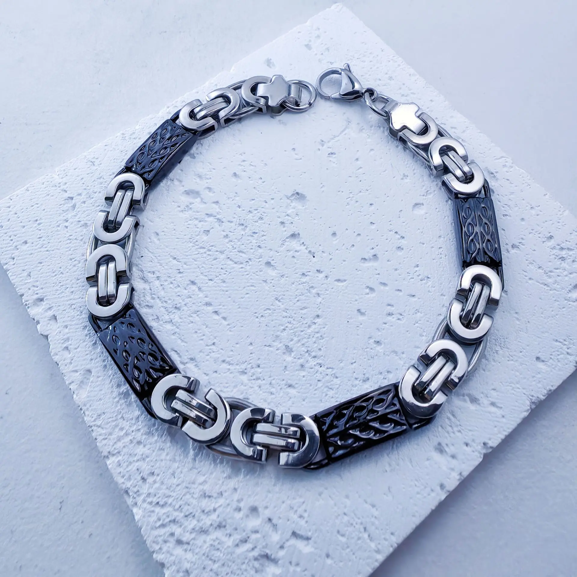 8mm steel black bracelet