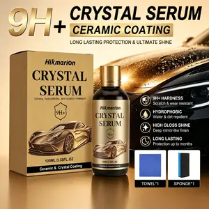 Car ceramic Crystal Coating Serum 9H+ Hardness Hydrophobic Scratch Resistant Long Lasting High Gloss DIY Car Detailing Paint Protection Kic