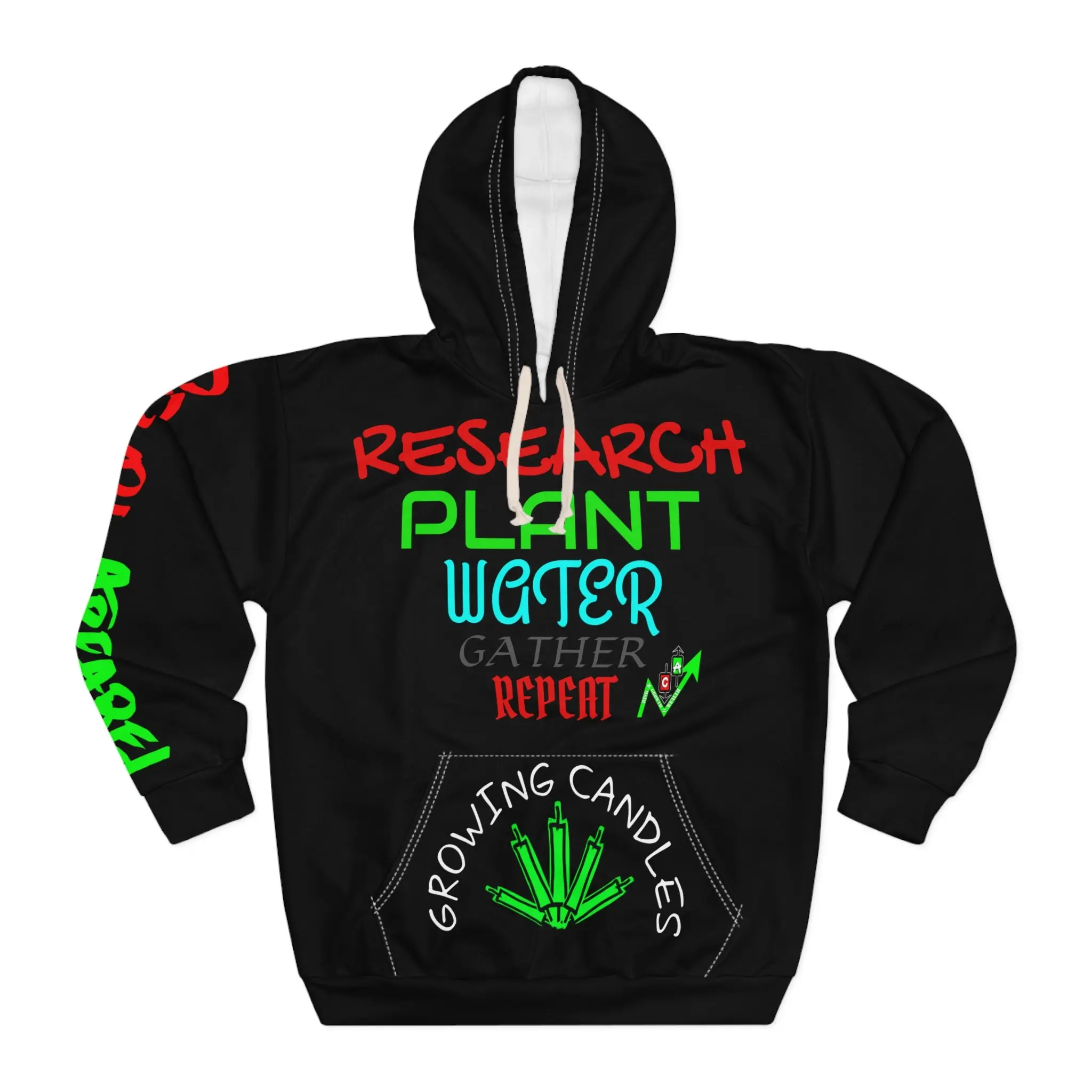 Growing Candles Crypto Hoodie — 'Crypt Apparel' Nurturing Growth Pullover