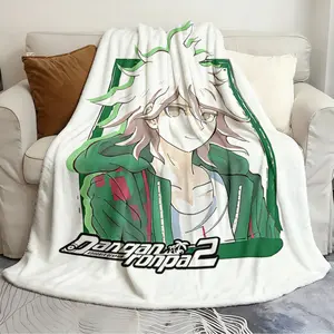 Printed blankets Nagito Komaeda Danganronpa 2 Spring and Autumn Quilts Plush sofa bed blanket warm blanket travel gift