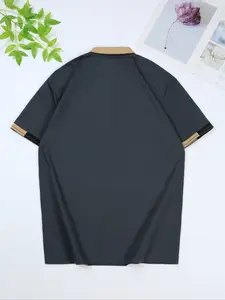 Two-Pack Hh4518 Classic Bqss Logo Print Men's Collared Shirts, Elastic Casual Breathable All-Season Comfortable High-End Polo Shirts